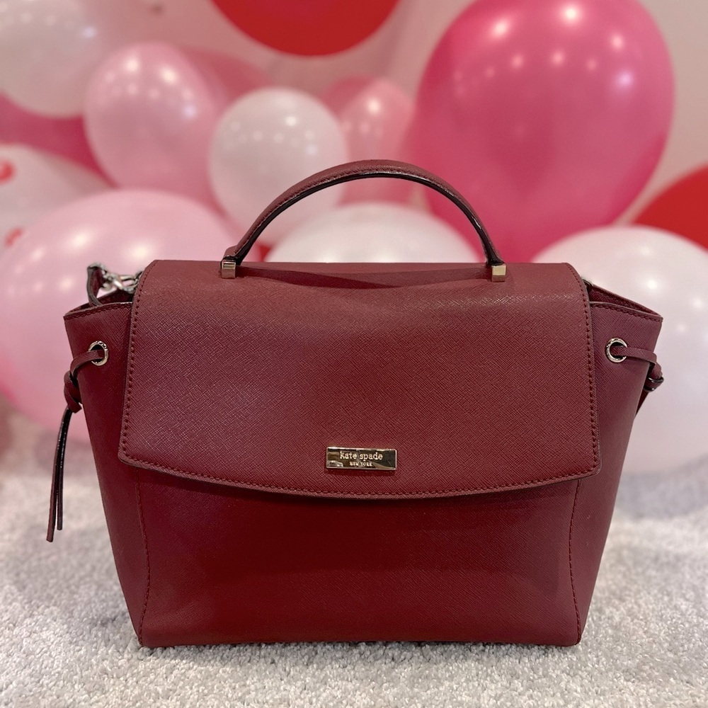 Kate Spade Laurel Way Lilah Burgundy Top Handle Bag
